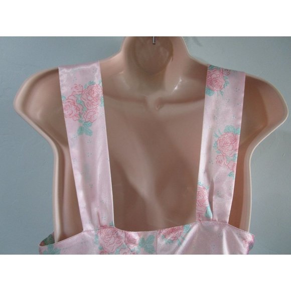 Vintage TJW by Mervyns Chemise Baby Doll Pink Rose Wide Strap Ladies M GUC - Picture 10 of 12